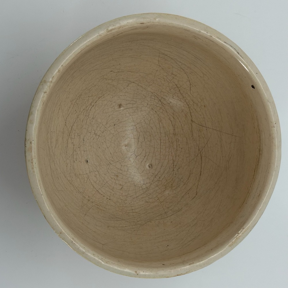 Vintage 1945 McCoy Rustic Pinecone Footed Ceramic Bowl Jardiniere Turquoise - Picture 7 of 12